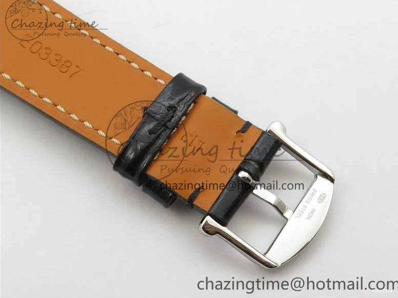 MIROTIME 0501 Portofino 37mm SS V7F 1:1 Best Edition Gray Dial on Black Leather Strap A Practical 7094